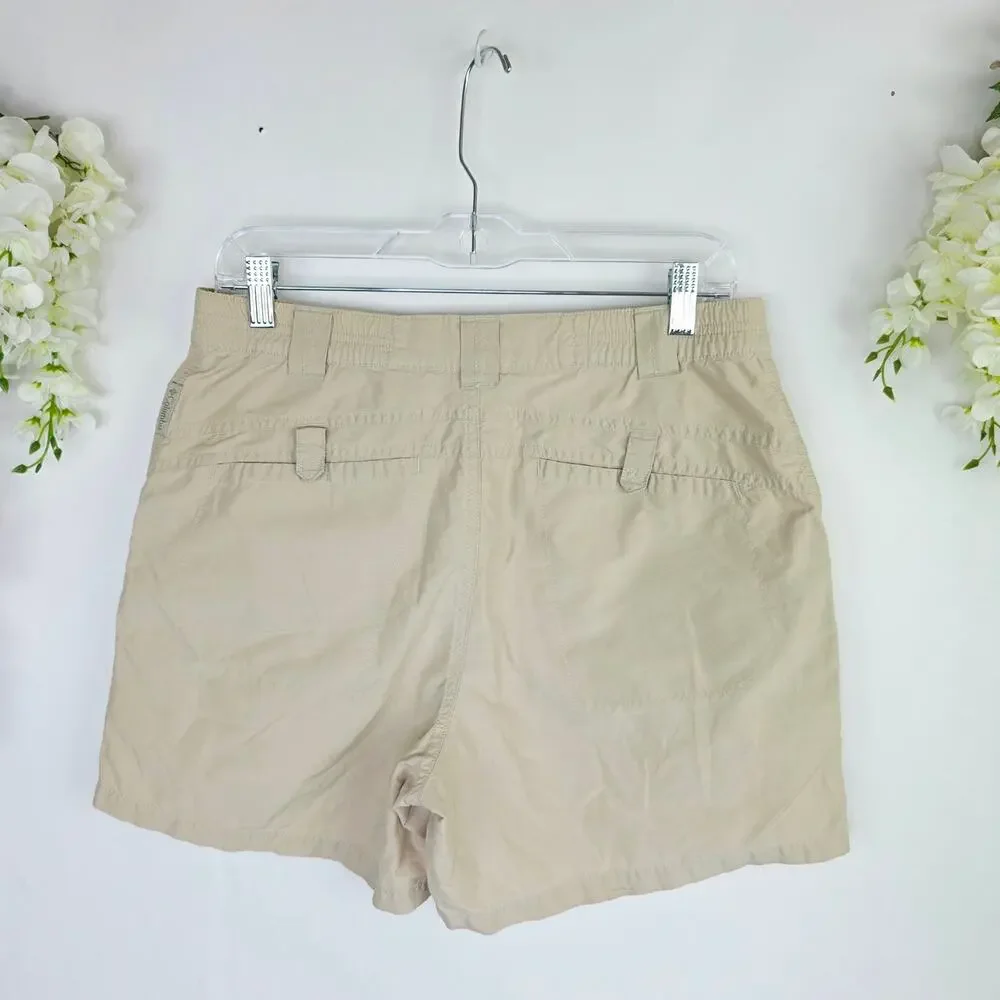 Columbia Cargo Shorts Women’s Size 10 Beige Khaki Hiking Utility Gorpcore